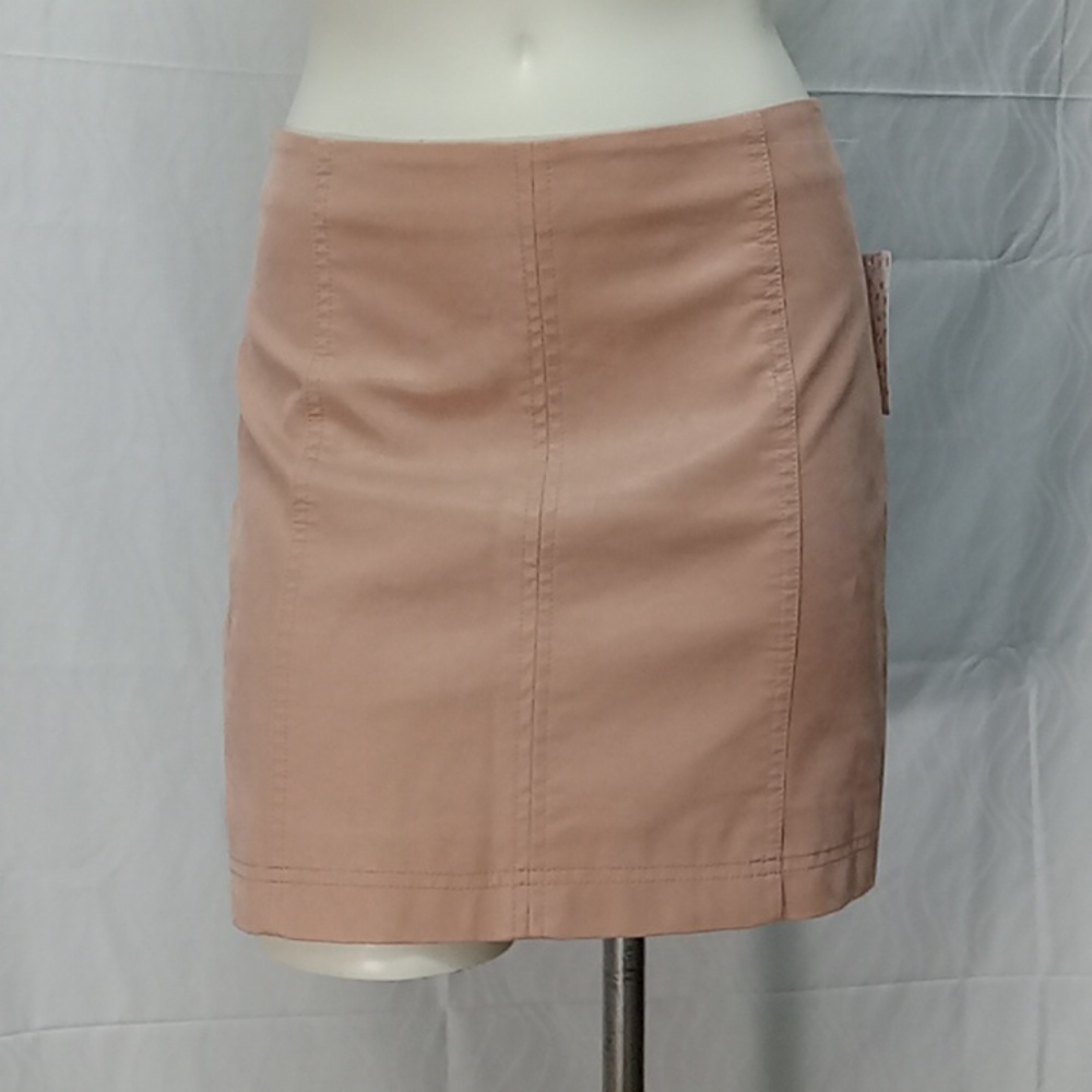 Free People pink faux leather skirt